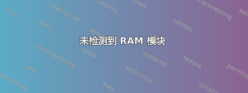 未检测到 RAM 模块