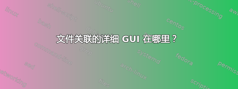 文件关联的详细 GUI 在哪里？