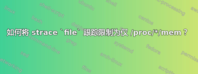 如何将 strace `file` 跟踪限制为仅 /proc/*/mem？