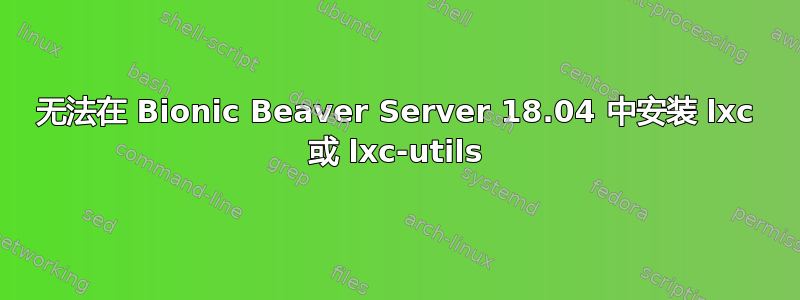 无法在 Bionic Beaver Server 18.04 中安装 lxc 或 lxc-utils