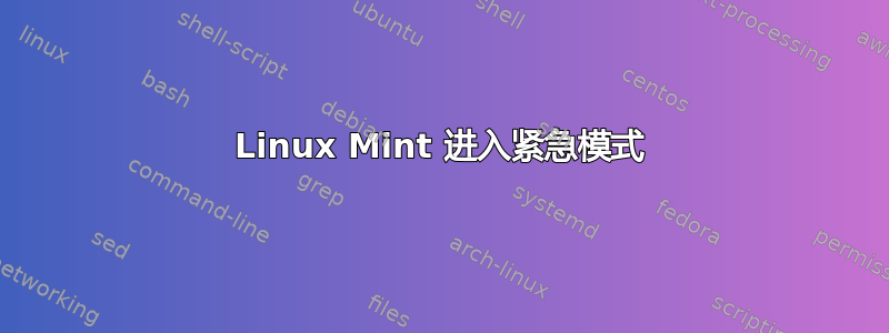 Linux Mint 进入紧急模式