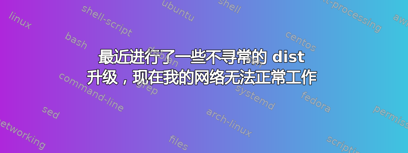 最近进行了一些不寻常的 dist 升级，现在我的网络无法正常工作