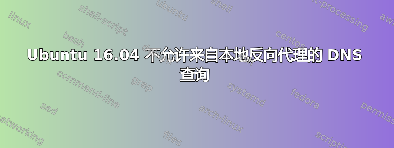 Ubuntu 16.04 不允许来自本地反向代理的 DNS 查询