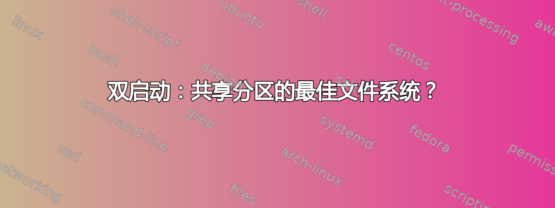 双启动：共享分区的最佳文件系统？