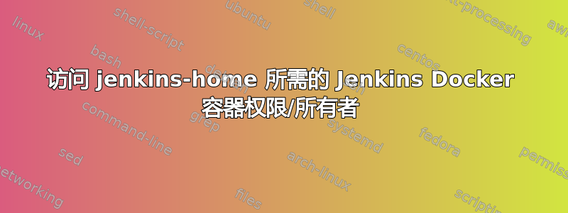 访问 jenkins-home 所需的 Jenkins Docker 容器权限/所有者