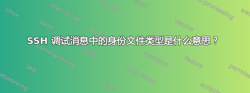 SSH 调试消息中的身份文件类型是什么意思？