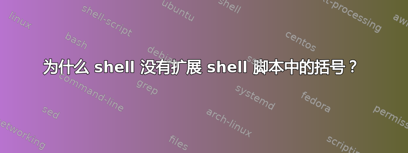 为什么 shell 没有扩展 shell 脚本中的括号？