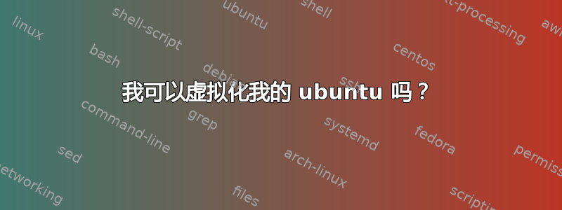我可以虚拟化我的 ubuntu 吗？