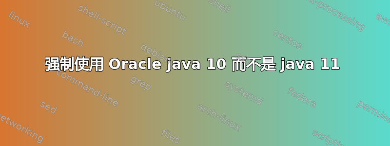 强制使用 Oracle java 10 而不是 java 11