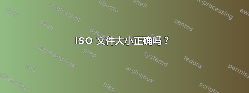 ISO 文件大小正确吗？