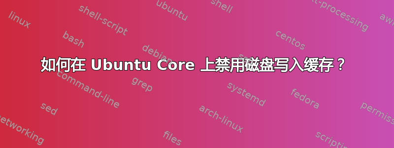 如何在 Ubuntu Core 上禁用磁盘写入缓存？