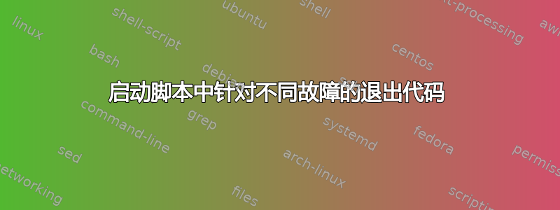 启动脚本中针对不同故障的退出代码