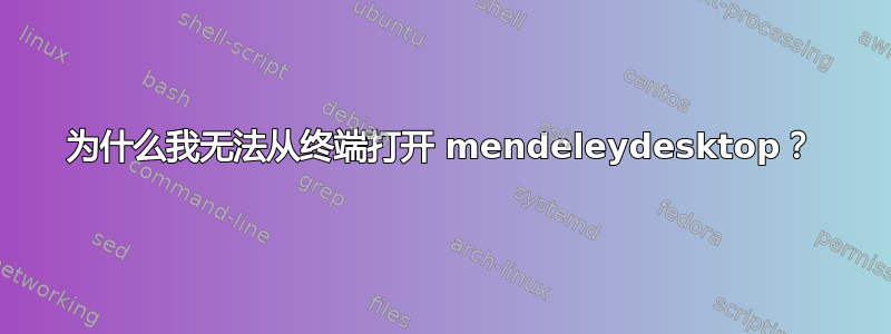 为什么我无法从终端打开 mendeleydesktop？