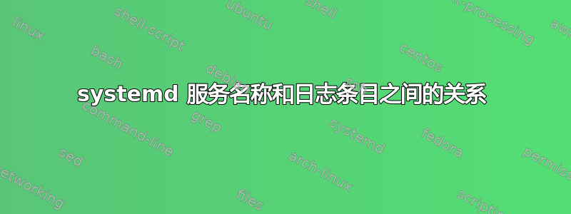 systemd 服务名称和日志条目之间的关系