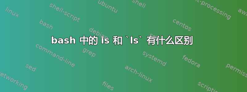 bash 中的 ls 和 `ls` 有什么区别