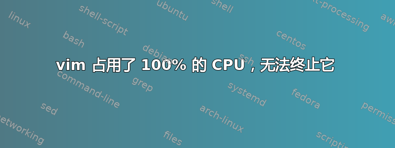 vim 占用了 100% 的 CPU，无法终止它