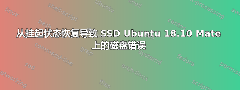 从挂起状态恢复导致 SSD Ubuntu 18.10 Mate 上的磁盘错误