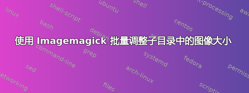 使用 Imagemagick 批量调整子目录中的图像大小