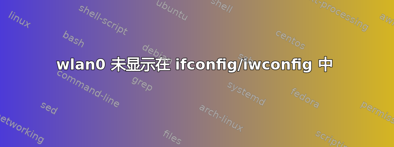 wlan0 未显示在 ifconfig/iwconfig 中