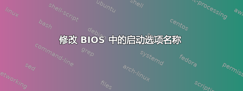 修改 BIOS 中的启动选项名称