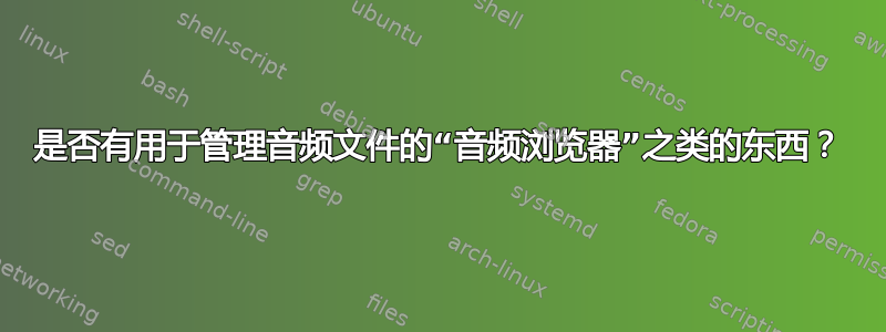 是否有用于管理音频文件的“音频浏览器”之类的东西？