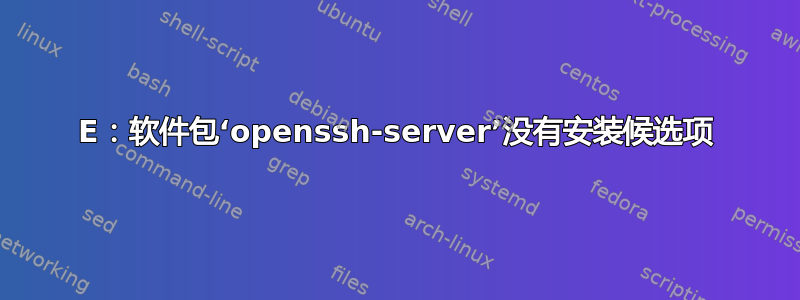 E：软件包‘openssh-server’没有安装候选项