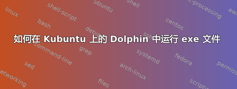 如何在 Kubuntu 上的 Dolphin 中运行 exe 文件