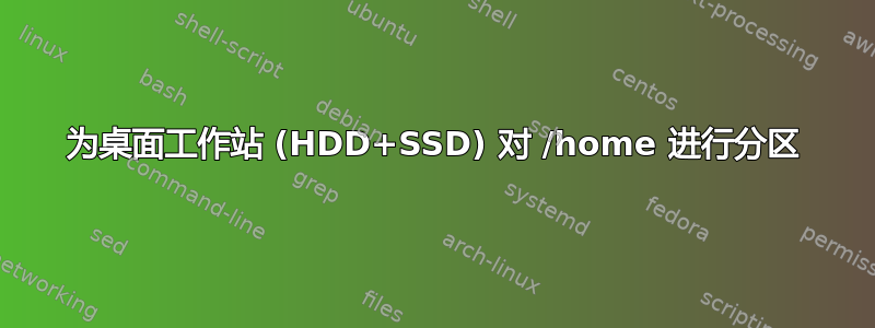 为桌面工作站 (HDD+SSD) 对 /home 进行分区