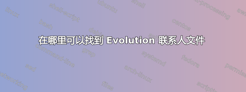 在哪里可以找到 Evolution 联系人文件