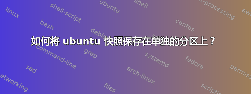 如何将 ubuntu 快照保存在单独的分区上？