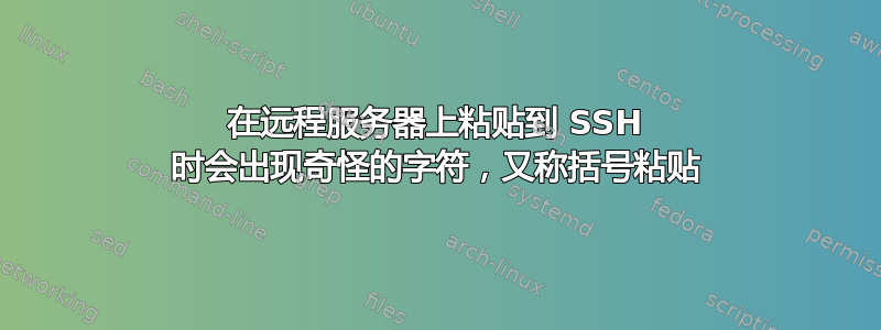 在远程服务器上粘贴到 SSH 时会出现奇怪的字符，又称括号粘贴