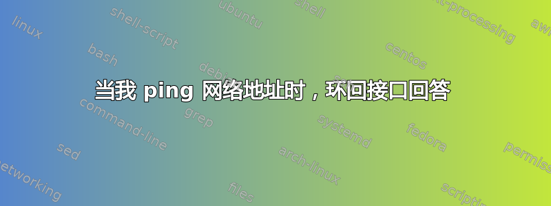 当我 ping 网络地址时，环回接口回答