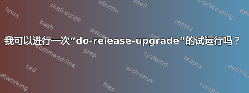 我可以进行一次“do-release-upgrade”的试运行吗？