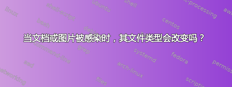 当文档或图片被感染时，其文件类型会改变吗？