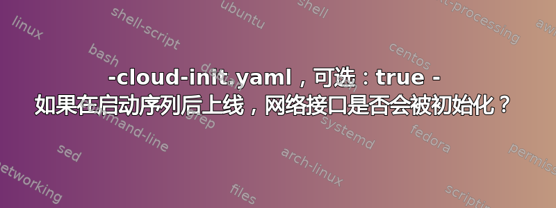 50-cloud-init.yaml，可选：true - 如果在启动序列后上线，网络接口是否会被初始化？