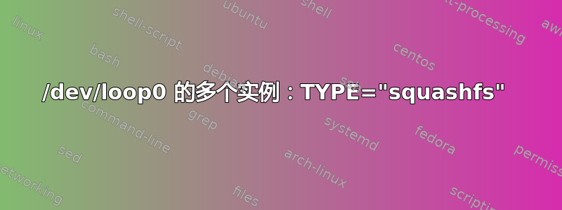 /dev/loop0 的多个实例：TYPE="squashfs" 