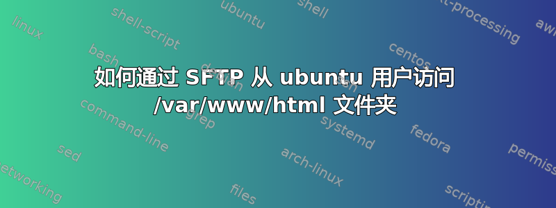 如何通过 SFTP 从 ubuntu 用户访问 /var/www/html 文件夹