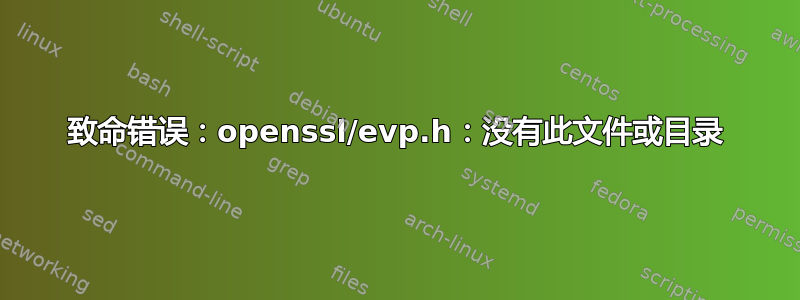 致命错误：openssl/evp.h：没有此文件或目录