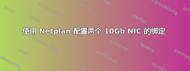 使用 Netplan 配置两个 10Gb NIC 的绑定