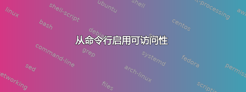 从命令行启用可访问性