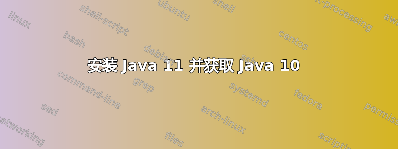 安装 Java 11 并获取 Java 10 