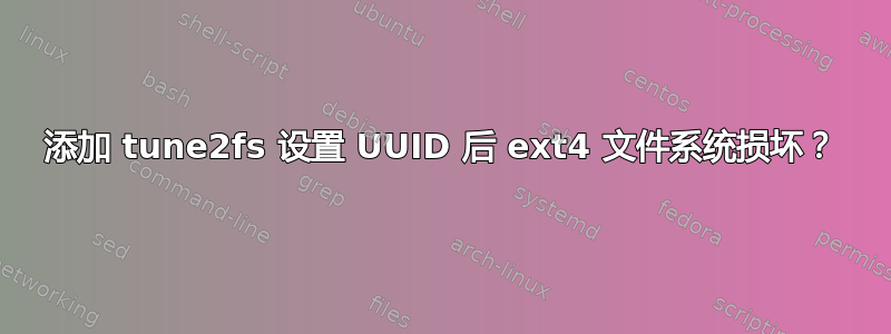 添加 tune2fs 设置 UUID 后 ext4 文件系统损坏？