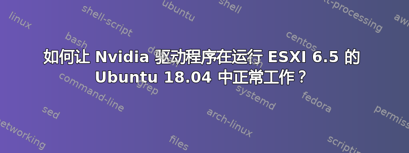 如何让 Nvidia 驱动程序在运行 ESXI 6.5 的 Ubuntu 18.04 中正常工作？