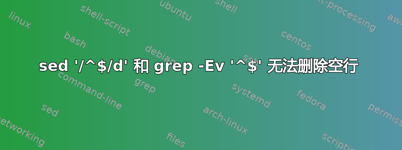 sed '/^$/d' 和 grep -Ev '^$' 无法删除空行