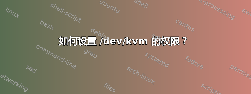 如何设置 /dev/kvm 的权限？