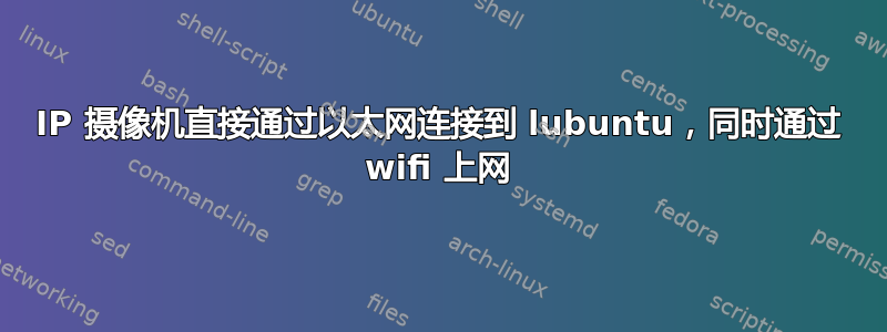 IP 摄像机直接通过以太网连接到 lubuntu，同时通过 wifi 上网