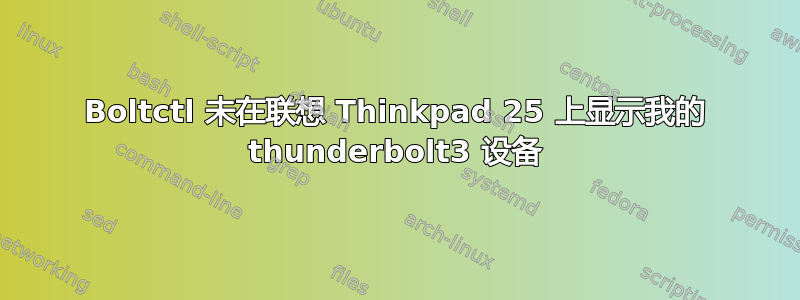 Boltctl 未在联想 Thinkpad 25 上显示我的 thunderbolt3 设备