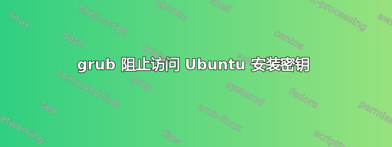 grub 阻止访问 Ubuntu 安装密钥