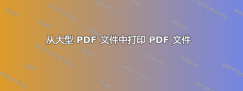 从大型 PDF 文件中打印 PDF 文件 