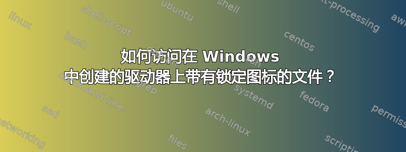 如何访问在 Windows 中创建的驱动器上带有锁定图标的文件？